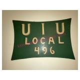 Wood Union Sign UIU Local 496 Raised Letters