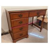 Nice Maple Writing Desk w/Glass Top