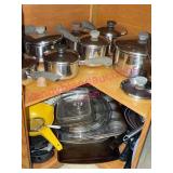 Pots & Pans in Corner Cabinet