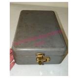 Gray Metal Storage Box w/Latch (No Key)
