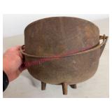 Cast Iron Cauldron w/Handle & Gate Mark Bottom