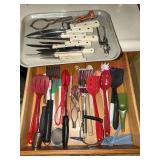 Kitchen Utensils & White Handle Knives