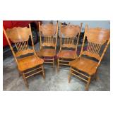 4 Modern Oak Dining Chairs, Made in Malaysia