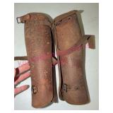 Leather Military Spats WWI Era Pair