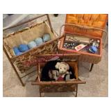 3 Sewing Caddies & Contents, Azar, Yarn, Tools