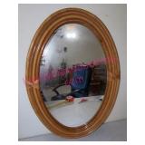 Oval Rattan Framed Wall Mirror