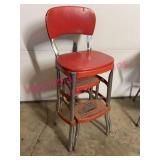 Red Cosco Kitchen Stool w/ Folding Steps