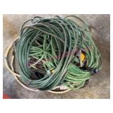 5 Dirty Extension Cords, Mixed Colors & Lengths