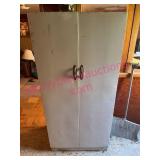 White Metal Storage Cabinet w/Surface Rust