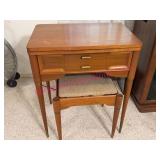Singer 401A Sewing Machine w/ Cabinet & Stool