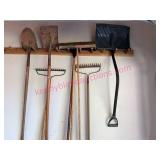 Yard Tools w/Shovels, Rakes & Broom