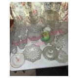 Pressed & Pattern Glassware Lot w/ Ostrich Egg