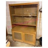 Mid-Century Wood & Glass 1-Piece Cabinet