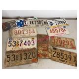 11 Indiana License Plates, Various Years & Types