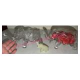 Glass Elephant Candy Containers & Onyx Elephant