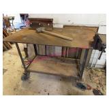 Industrial Welding Table on Casters w/3in Vise
