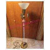 Mid-Century Floor Lamp w/ Pink Accents