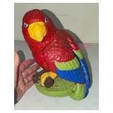 Handpainted Concrete Parrot Sculpture