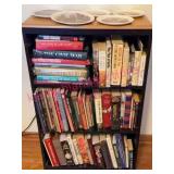 Bookcase w/ US History Books & Decorative Plates