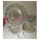 Opalescent Glass Platter, Dishes & Tumbler