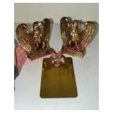 Brass Eagle Bookends & Wall Plaque 1776 Motif