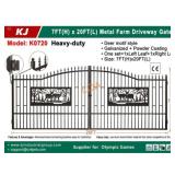 UNUSED 20FT Bi-Parting GalvanizedMetal Gate w/Deer
