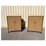 (2) Rolling Storage Cabinets w/ Shelves inside