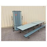 School Surplus: (2)pc -12FT Folding Tables w/Bench