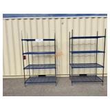 School Surplus: (2)pc- 4FT Steel Rack w/ 4 Shelves