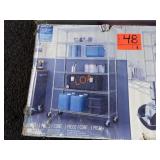 UNUSED 6 Tier Wire Rolling Shelving in Box