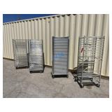 (4)pc- Rolling Kitchen Tray Racks