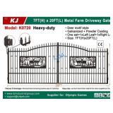 UNUSED 20FT Bi-Parting GalvanizedMetal Gate w/Deer