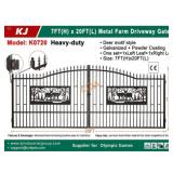 UNUSED 20FT Bi-Parting GalvanizedMetal Gate w/Deer