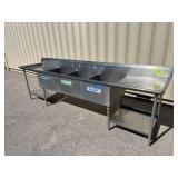 School Surplus- 11FT 3 Bay Restaurant Kitchen Sink
