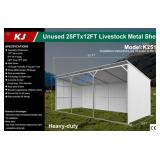 UNUSED 25FTx 12FT Steel Livestock / Car / ATV Shed
