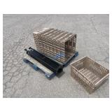 (9)pcs- (8) LG Plastic Bins,Collapsible Tent Frame