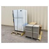 (4)pc- HotPoint Refrigerator/Freezer,File Cabinets