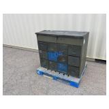 Military Green Metal Parts Bin
