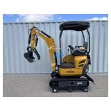 UNUSED 23HP Gas Mini-Excavator QK20R w/Blade,Thumb