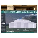 UNUSED 42FT x 30FT Huge Steel Garage / Shop / Barn
