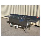 10FT Commercial 3 Bay Stainless Kitchen Sink