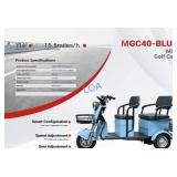 NEW MGC40 Electric Mini Golf Cart - Light Blue
