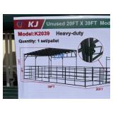 UNUSED 20FT x 39FT Steel Livestock Corral / Shade