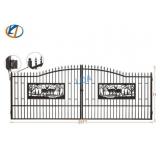 UNUSED 20FT BiParting Galvanized Gate w/Deer Motif