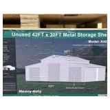 UNUSED 42FT x 30FT Huge Steel Garage / Shop / Barn