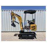 UNUSED 23HP Gas Mini-Excavator XZ20R w/Blade,Thumb