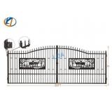 UNUSED 20FT BiParting Galvanized Gate w/Deer Motif