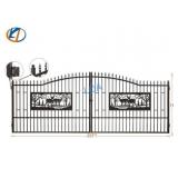UNUSED 20FT BiParting Galvanized Gate w/Deer Motif