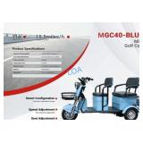 NEW MGC40 Electric Mini Golf Cart - Light Blue