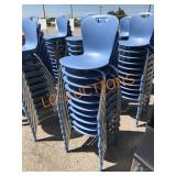 5pc Blue Virco Stack Chairs